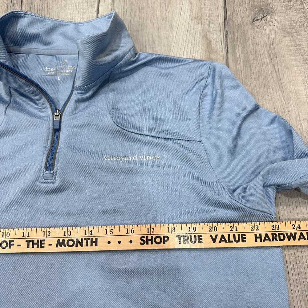 Vineyard Vines Sweatshirt Mens Large Performance 1/4 Zip Pullover Blue Stretch - Picture 7 of 11